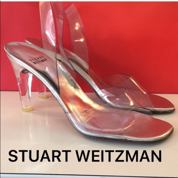 stuart weitzman lucite heels